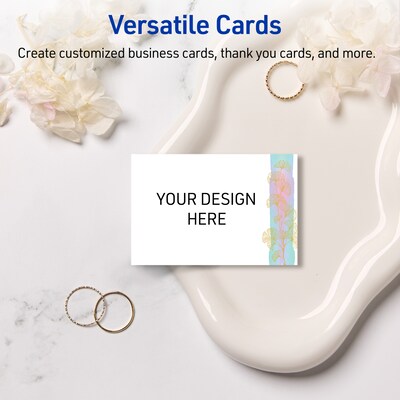 Avery Floral Business Cards, 2" x 3.5", Matte White, 80/Pack (19479399560)