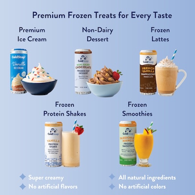 ColdSnap Premium Salted Caramel Ice Cream Mix, Single Serve Pods, 12 Pods/Pack, COLDSNAP MACHINE REQUIRED (600040)