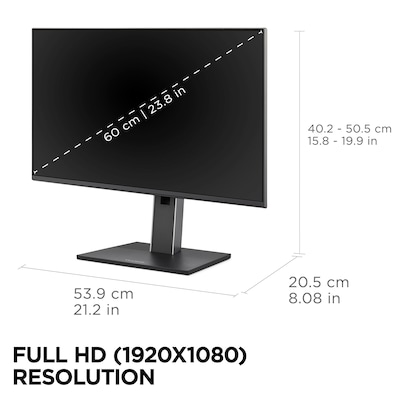 ViewSonic Ergonomic 24" FHD 100Hz LCD Monitor, Black (VG2452)