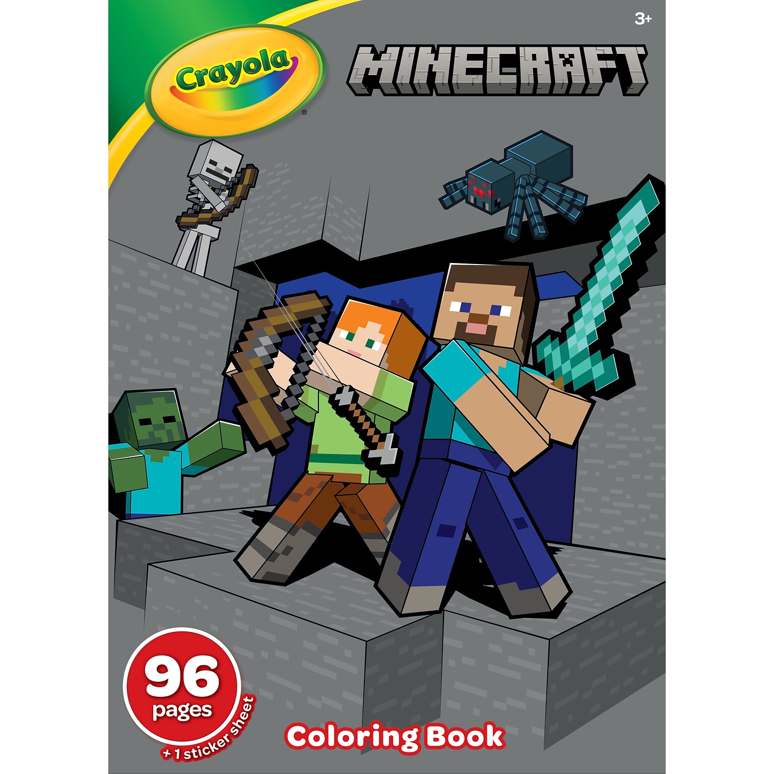 Crayola Minecraft Characters Youth Coloring Book, 96 Pages (04-0733)