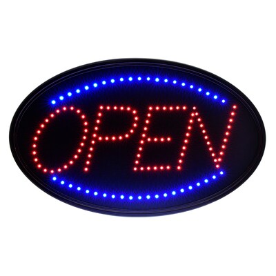 Alpine Industries Open Indoor LED Oval Sign,  23 x 14, 2/Pack (497-02-2PK)