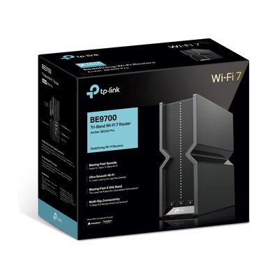 TP-Link BE9700 Tri-Band MU-MIMO Wi-Fi 7 Router, Black (ARCHER BE550 PRO)