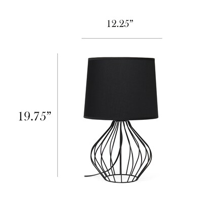 Simple Designs Geometrically Wired Table Lamp, Black (LT2086-BOB)