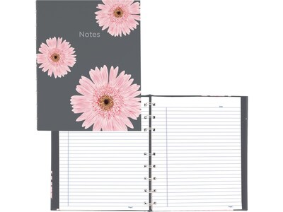 Blueline Pink Daisy NotePro Professional Notebooks, 7.25 x 9.25, College Ruled, 75 Sheets, Gray/Si