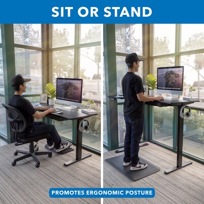 Mount-It! MI-15002 57"W L-Shaped Adjustable Particle Board Standing Desk, Black (MI-15002)