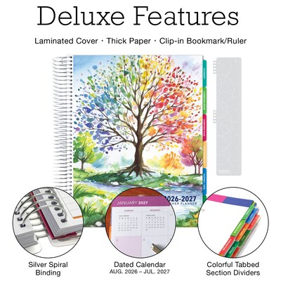 2026-2027 Excello Brands Tree Seasons 8.5 x 11 Academic Weekly & Monthly Teacher Planner, Paperboard Cover (DTP-AY26-0020)