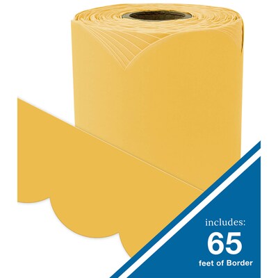Carson Dellosa Education Rolled Scalloped Bulletin Board Border, 3" x 65', Goldenrod, 3/Bundle (CD-108531-3)