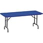 Correll® 30"D x 60"L Heavy Duty Plastic Folding Table; Blue Top