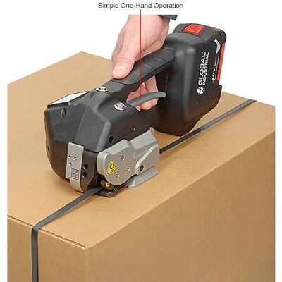 Global Industrial Battery Operated Polyester Strapping Tool For 1/2" Strap Width (412657)