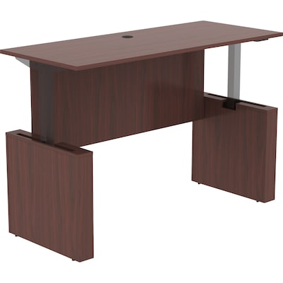Lorell Essentials Series 72"W Electric Adjustable Standing Desk, Mahogany (LLR69574)