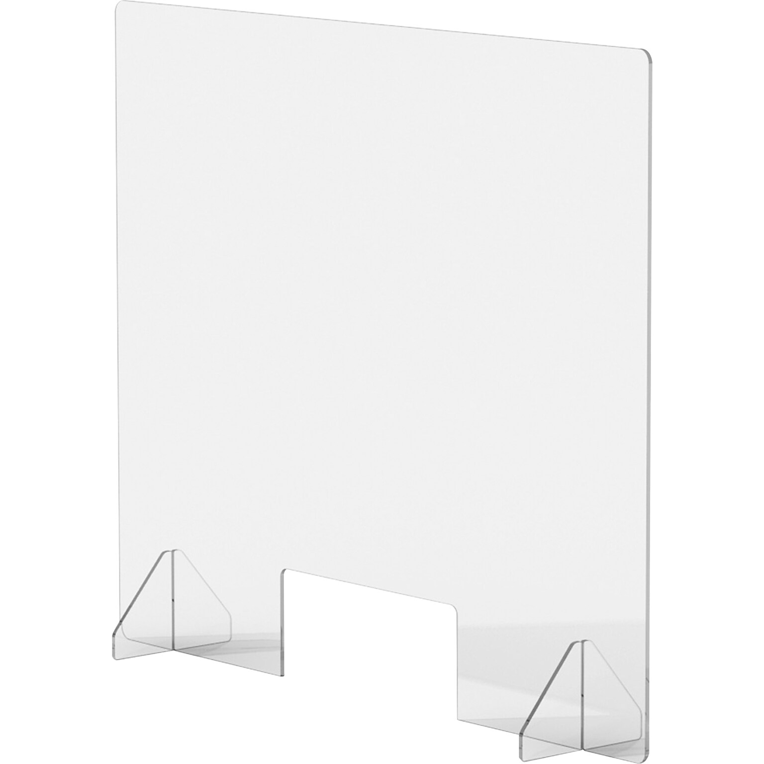 Lorell Acrylic Freestanding Barrier w/Pass-through Window, Clear (LLR55685)