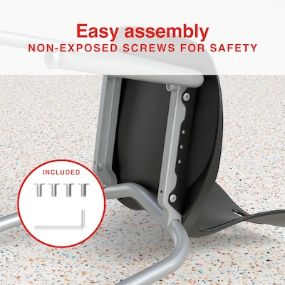 Staples Polypropylene 12" Student Chair, Black, 4/Box (ST63543)