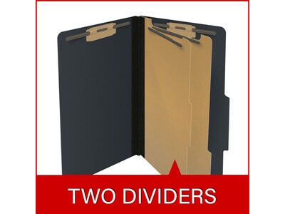 Medical Arts Press Pressboard Classification Folder, 2 Dividers, 2" Expansion, Legal Size, Black, 10/Box (DV-T52-26-3BLK)