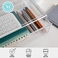 Martha Stewart Brody Plastic Stackable Office Desktop Organizer with Drawer, Clear (BEPB9500CLR)