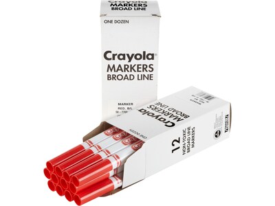 Crayola Marker, Broad, Red, Dozen (587700038)