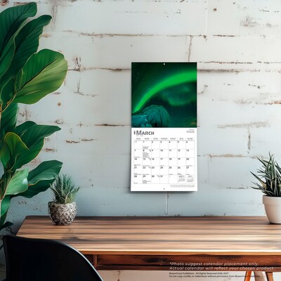 2027 BrownTrout Aurora Borealis 7" x 7" Monthly Wall Calendar, Assorted Colors (9798330709649)