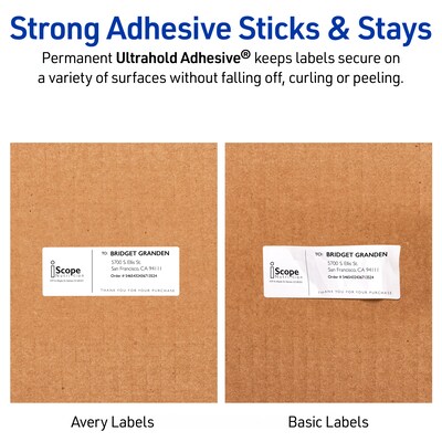 Avery Waterproof Laser Shipping Labels, 3-1/3" x 4", Matte White, 300 Labels/Box (5524)