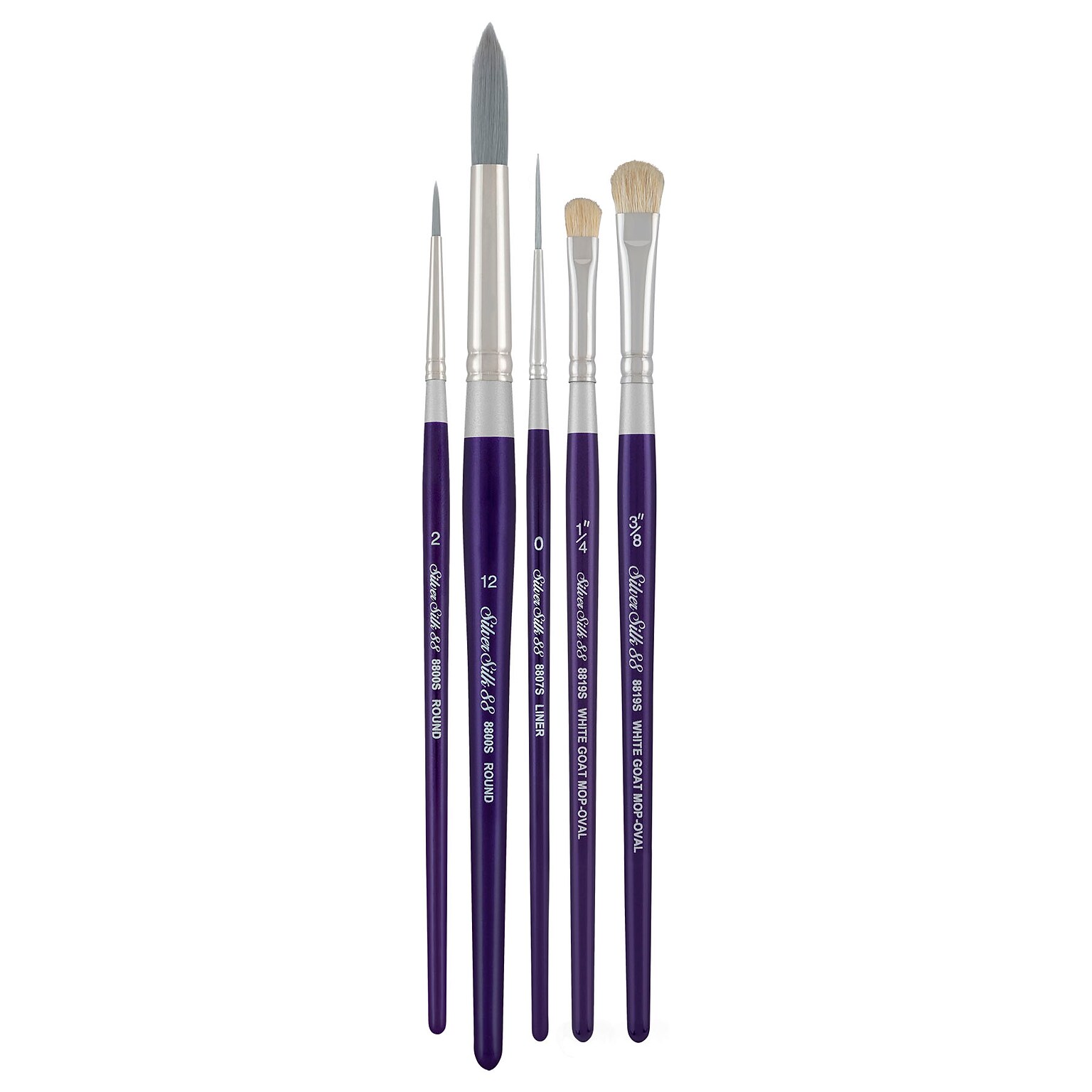 Silver Brush Silver Silk 88 SH 5-Piece Decorative Painting Brush Pack (SLVSK8105S)