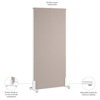 Bush Business Furniture Fabric Freestanding Privacy Panel, 72"H x 34"W, Warm Beige (PSP234WB-03)
