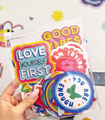 Carson Dellosa Education We Stick Together Vinyl Stickers, 3" x 3", Multicolored, 100/pack (168322)
