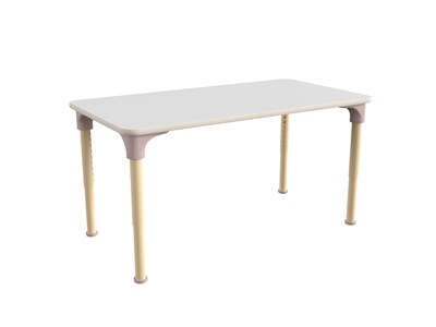 Flash Furniture Bright Beginnings Hercules Rectangular Table, 47" x 24", Height Adjustable, White/Beech (MK-ME088026-GG)