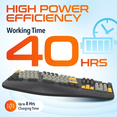 Delton KB450 Wireless Ergonomic Gaming Mechanical Keyboard with Wrist Pad, Black (DKBEM450-WR)