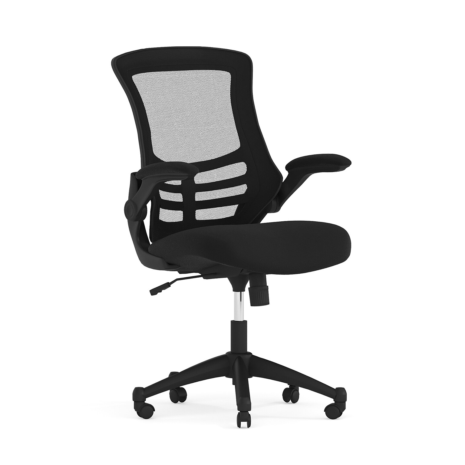 Flash Furniture Kelista Ergonomic Mesh Swivel Mid-Back Task Office Chair, Black (BLX5MBK)