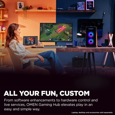 HP OMEN 27" QHD 180Hz LCD AMD FreeSync Gaming Monitor, HDR 400, Height Adjustable, Black (AV4H6AA#ABA)