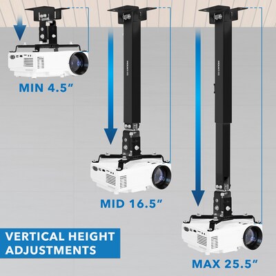 Mount-It! Universal Wall or Ceiling Projector Mount, 44 lb. Load Capacity, Black (MI-604)