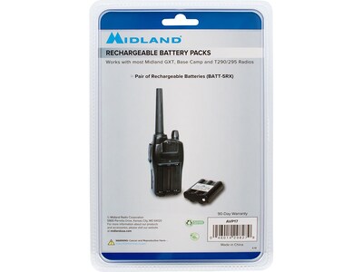 MIDLAND RADIO Rechargeable Ni-MH Battery Pack for GXT Series, T290 Series, XT511 Base Camp Radios, 2