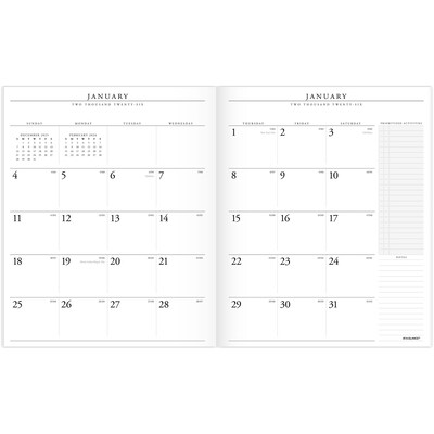 2026 AT-A-GLANCE Executive 11" x 9" Monthly Padfolio Refill, White/Black (70-909-10-26)
