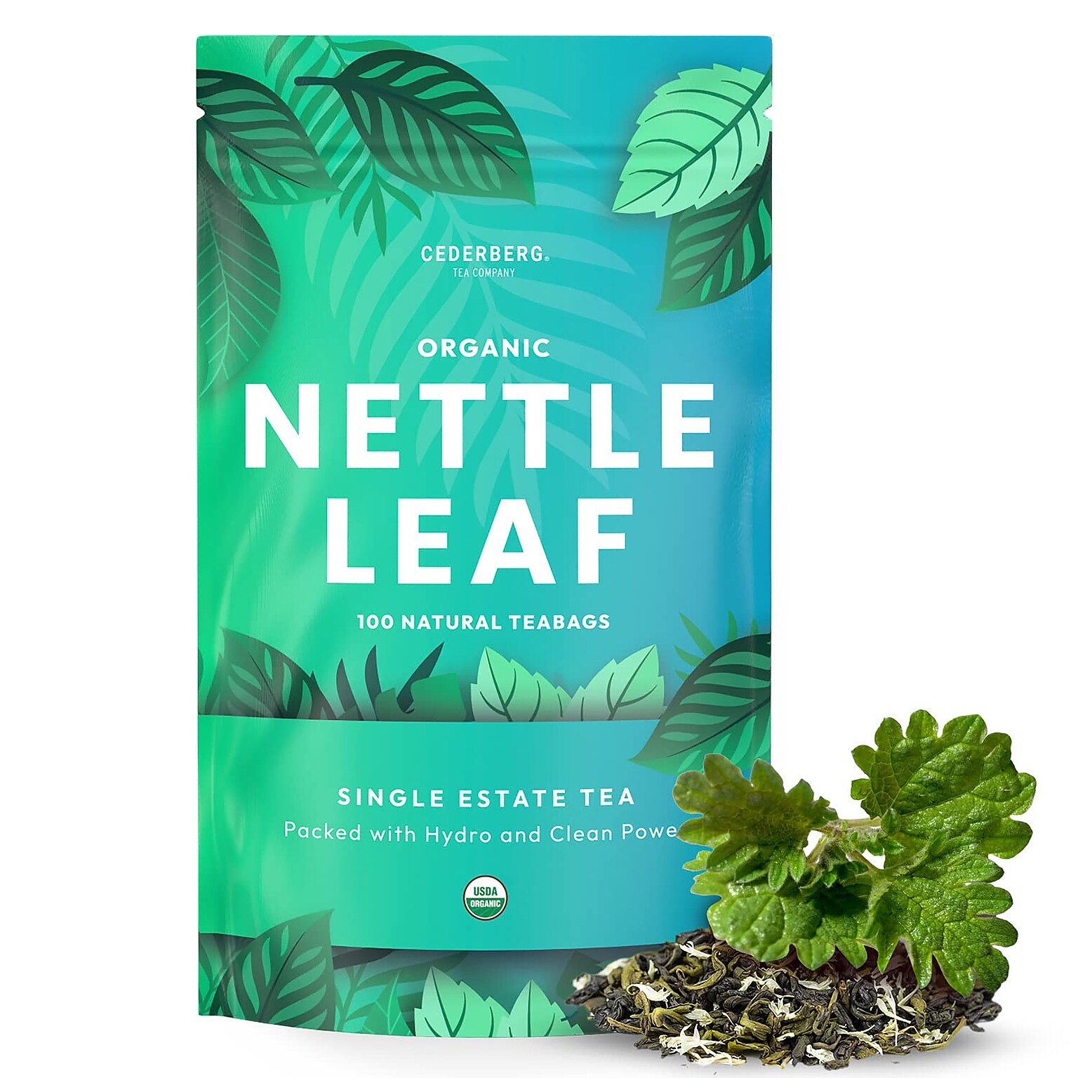 Cederberg Tea Company Organic Nettle Leaf Herbal Tea, Caffeine Free, 100 Tea Bags/Pack (CT-NETT)