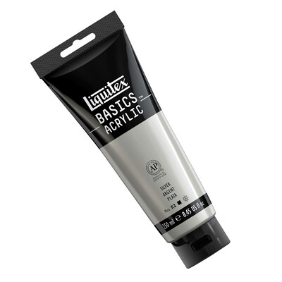 Liquitex BASICS Acrylic Paint Tube, Silver, 250 mL (LIQ4385052)
