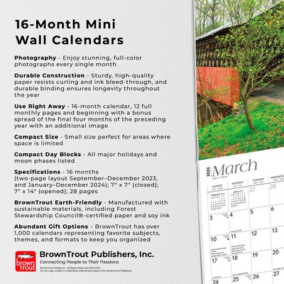 2024 BrownTrout Southern Places 7" x 14" Monthly Wall Calendar (9781975465155)