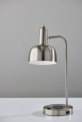Adesso Rico Supercharger Incandescent Desk Lamp, 19"H, Brushed Steel (2609-22)