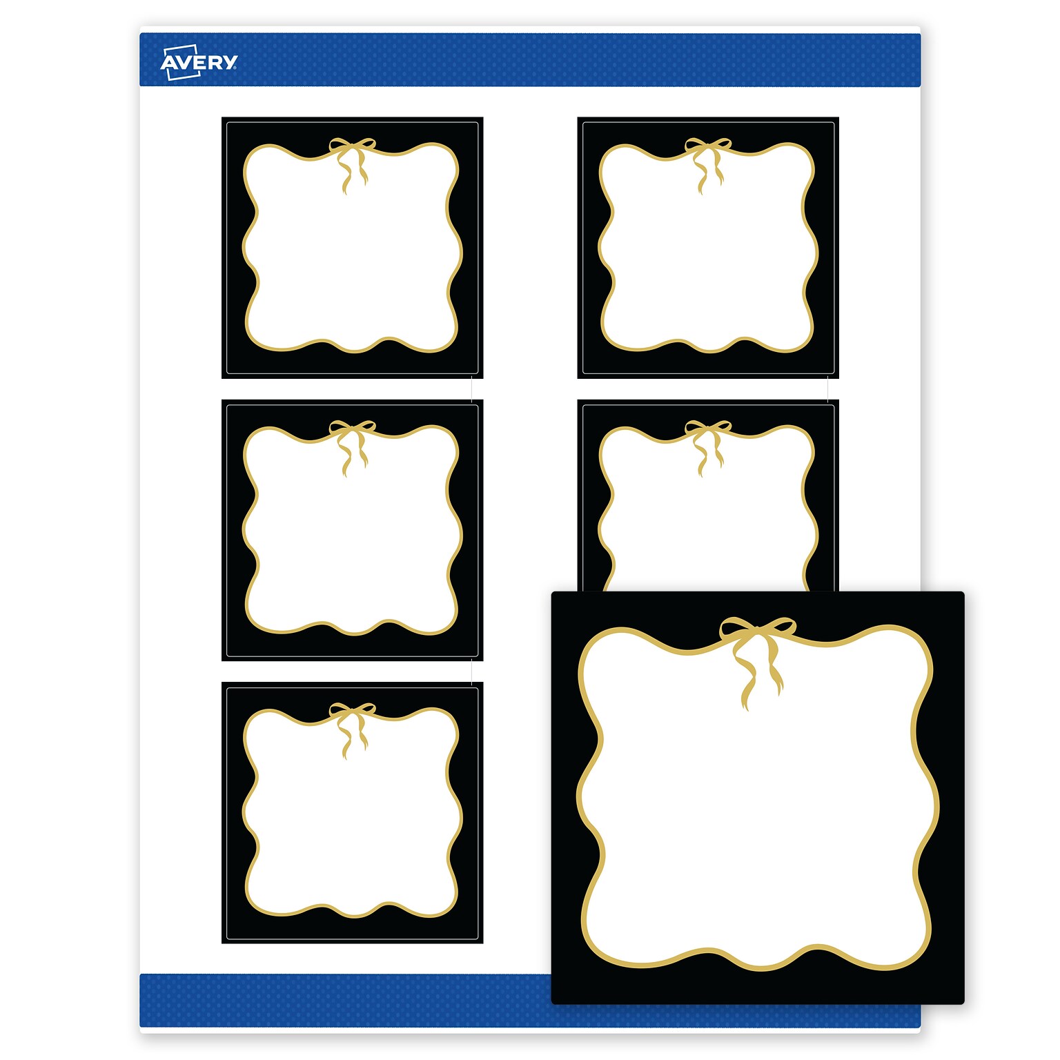 Avery Square Laser/Inkjet Multipurpose Labels, 3 x 3, White, 60/Pack (19479370852)