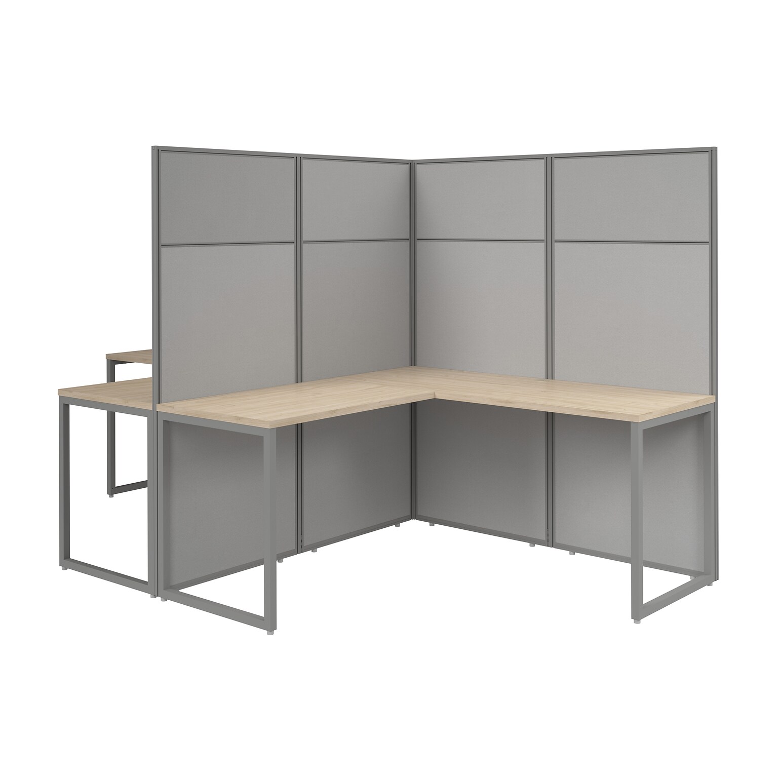 Bush Business Furniture Easy Office 66H x 119W 2 Person T-Shaped Cubicle Panel Workstation, Natural Elm (EODH560NE-03K)