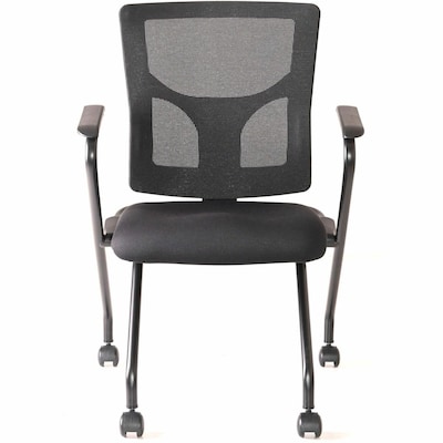 Lorell Conjure Fabric Office Nesting & Folding Chairs, Black, 2/Carton (LLR62019)