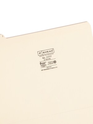 Smead File Folders, A-Z Index, Reinforced 1/5-Cut Tab, Letter Size, Manila, 25/Set (11777)