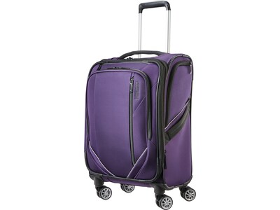 American Tourister Zoom Turbo Polyester 4-Wheel Spinner Luggage, Purple (131400-1717)
