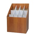 AdirOffice 12-Slot Roll File Box, Walnut, 15, 2/Pack (627-2PK)