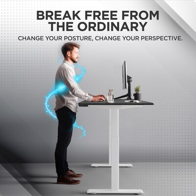 Uncaged Ergonomics RISE UP Electric Adjustable Height Electric Standing Office Desk, Black (RUWBK)