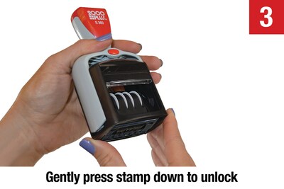 2000 PLUS Self-Inking "RECEIVED" Message Stamp, Red and Blue Ink (011034)