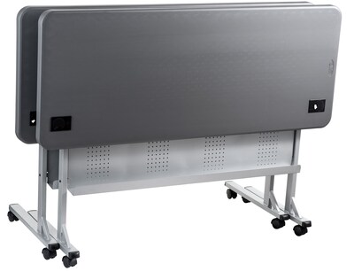 National Public Seating BPFT Series Foldable Rectangular Training Table, 24W x 60D, Plastic, Charc