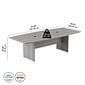 Bush Business Furniture 96W x 42D Boat Shaped Conference Table with Wood Base, Platinum Gray (99TB9642PGK)