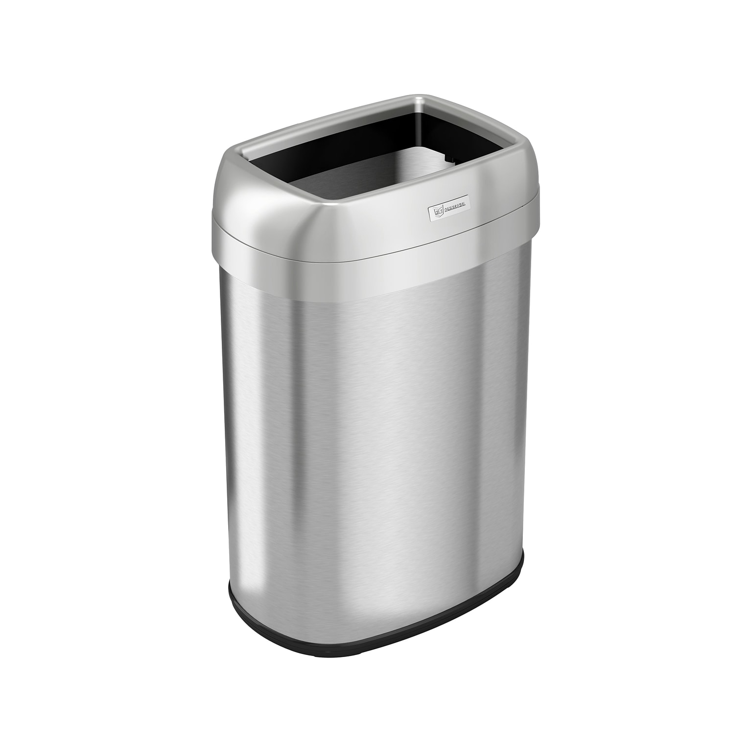 HLS Commercial Stainless Steel Trash Can with Open Lid, 13-Gallon, Silver (HLS13STV)