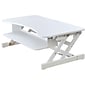 Rocelco 37.5" Height Adjustable Standing Desk Converter, Sit Stand Up Retractable Keyboard Riser, White (R DADRW)