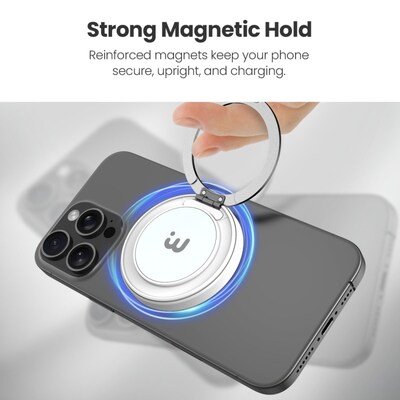 MyBat 360° Wireless Charger Ring Grip Stand 15W Fast Charging, Stand and Grip
