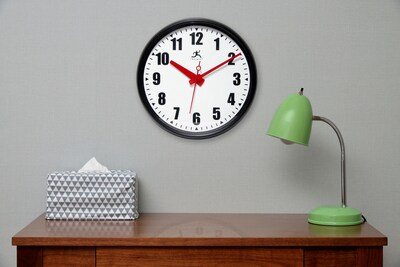 Infinity Instruments 15" Impact Commercial Analog Wall Clock, Black