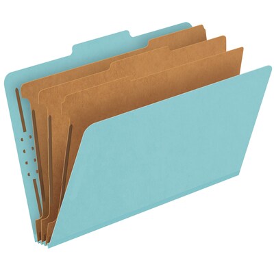 Pendaflex Heavy Duty Pressboard Classification Folder, 3-Dividers, 3 1/2 Expansion, Legal Size, Blue, 10/Box (29094)
